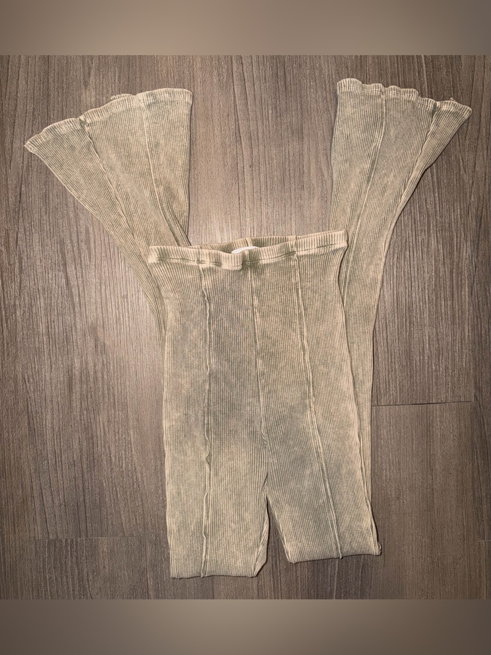 MADRAG Flared Ribbed Pants Leggings